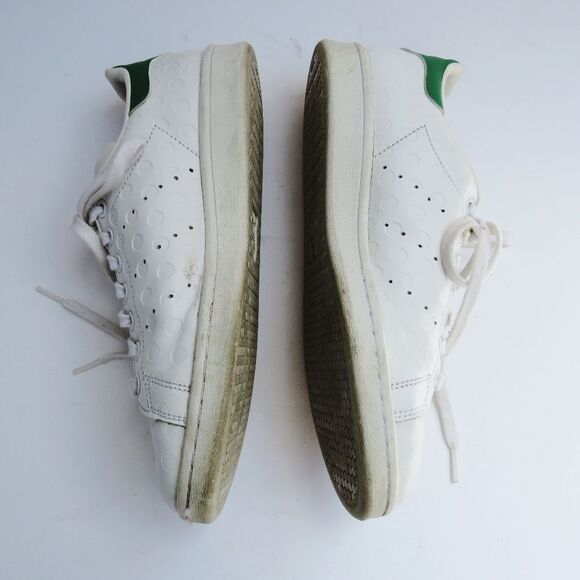 Adidas Sam Womens 8.5 40 2/3 Smith Iconic White Leather Tennis Shoes - Picture 11 of 16